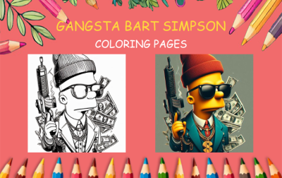 gangsta bart simpson coloring pages