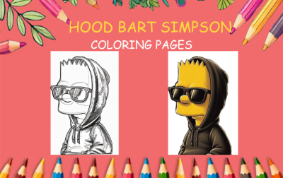 hood bart simpson coloring pages