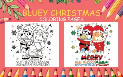 BLUEY CHRISTMAS COLORING PAGES