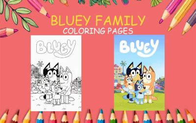 BLUEY FAMILY COLORING PAGES