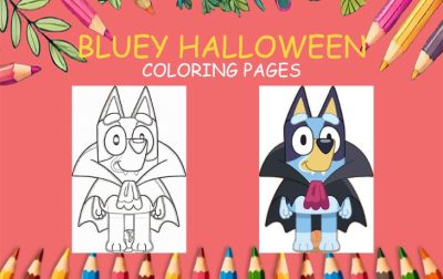 BLUEY HALLOWEEN COLORING PAGES